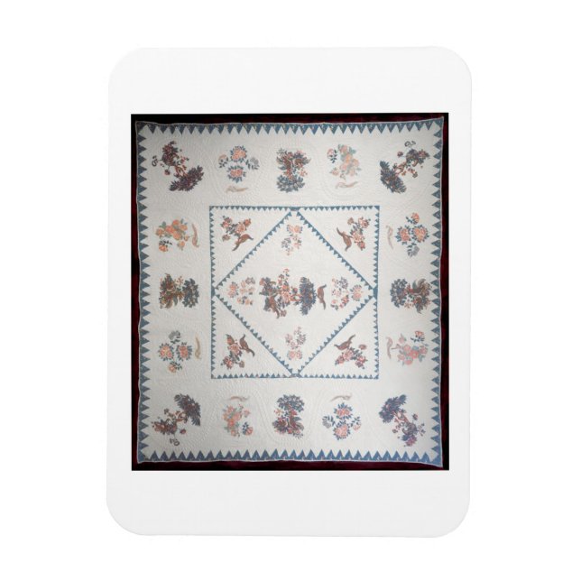 Quilt in 'Broderie Perse', c.1800 (angewendet, dru Magnet (Vertikal)