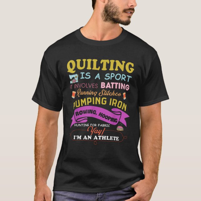 Quilt ist eine sportliche, lustige Redewendungen,  T-Shirt (Vorderseite)