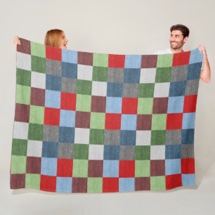 Quilt-like Swatch Color Blocks Fleece Blanket