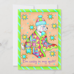Quilt Lover Dog Einladung anpassbar