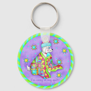 Quilt Lover Dog Schlüsselanhänger