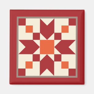 Quilt Magnet - Stepping Stones (Putenrot)