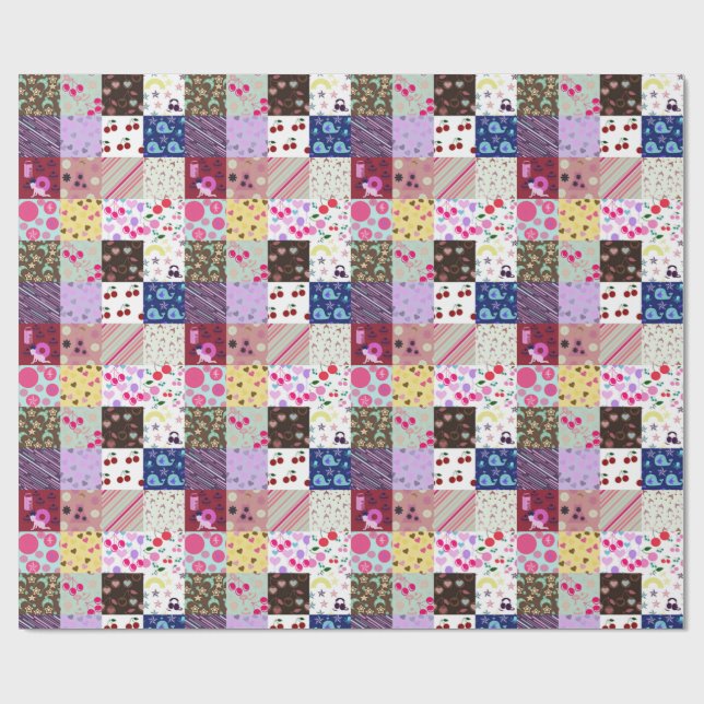 Quilt meiner Muster klein Geschenkpapier (Flach)