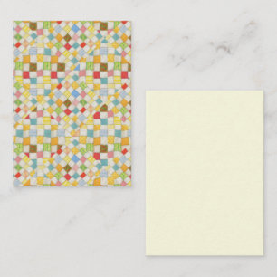 QUILT MOSAIC 3.5x2.5 Flachkarte / Creme / Vertikal Mitteilungskarte