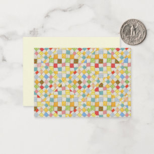 QUILT MOSAIC 3.5x2.5 Flachkarte / horizontale Crem Mitteilungskarte