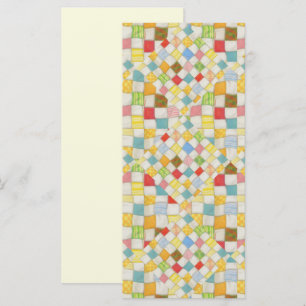 QUILT MOSAIC 4x9 Flachkarte / Creme / Vertikal Karte