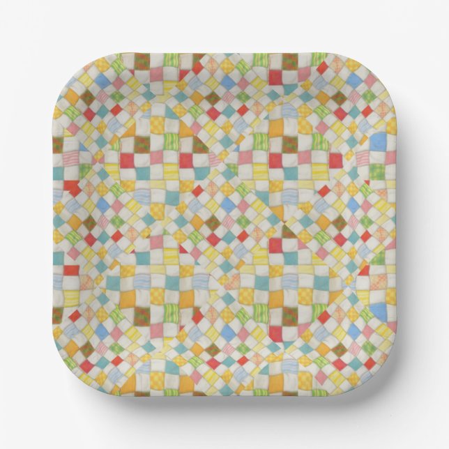 QUILT MOSAIC 7" Square Paper Teller (Vorderseite)