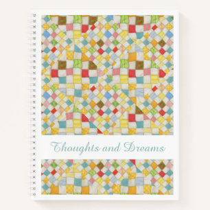 QUILT MOSAIC 8.5x11 Spiral-Notebook + Text Notizbuch