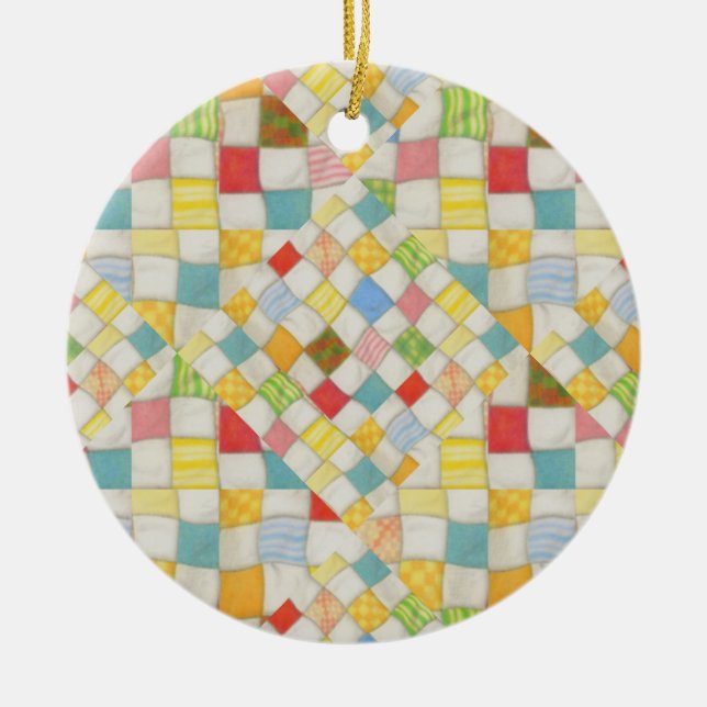 QUILT MOSAIC Keramik Circle Ornament (Vorne)