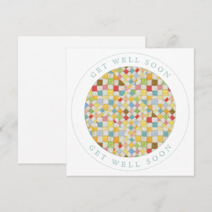 QUILT MOSAIC Square Flat Get Well Card Karte