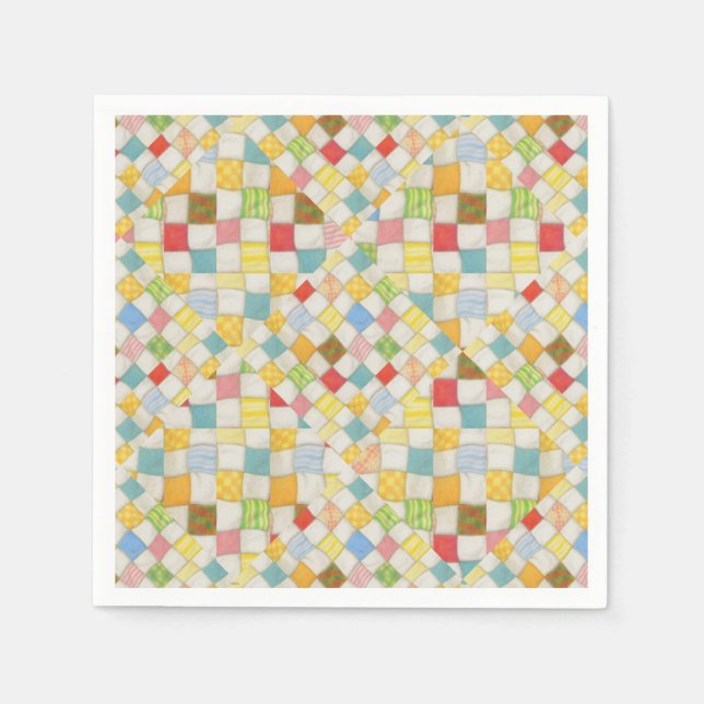 QUILT MOSAIC Standard Cocktail Papier Napkins Serviette (Vorderseite)