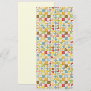QUILT-MOSAIK 4x9 Flachkarte / Creme / Hochformat