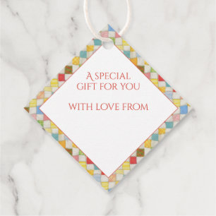 QUILT-MOSAIK Diamant-Geschenkanhänger / Weiß Geschenkanhänger