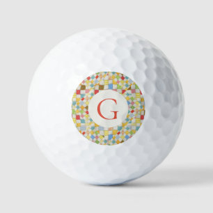 QUILT-MOSAIK Golfbälle + Initiale