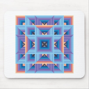 Quilt Muster 3 in Blau und Lila Mousepad