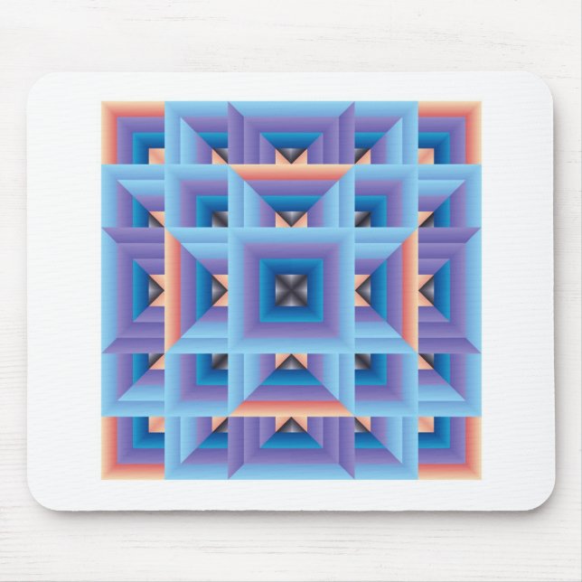 Quilt Muster 3 in Blau und Lila Mousepad (Vorne)
