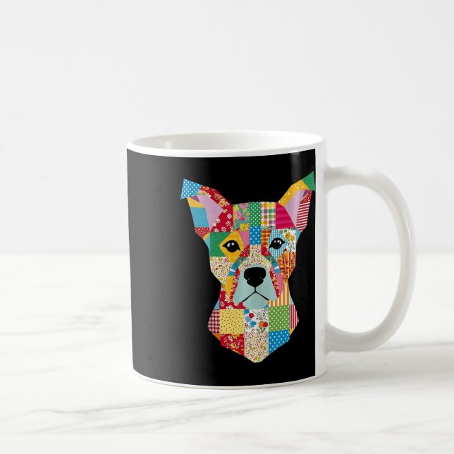 Quilt-Muster-Hund zum Beenden von Lover Quilter Se Kaffeetasse (Rechts)