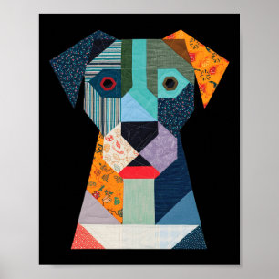 Quilt-Muster-Hund zum Beenden von Lover Quilter Se Poster