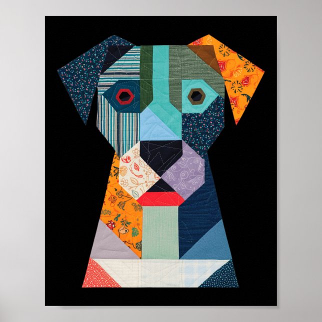 Quilt-Muster-Hund zum Beenden von Lover Quilter Se Poster (Vorne)