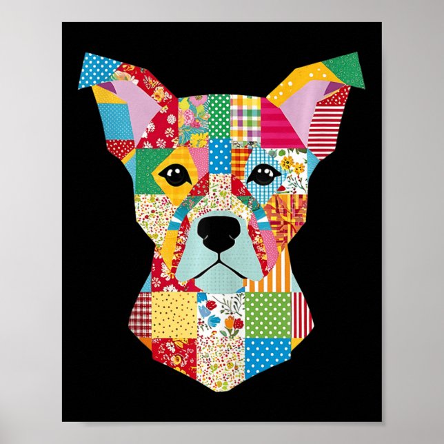 Quilt-Muster-Hund zum Beenden von Lover Quilter Se Poster (Vorne)