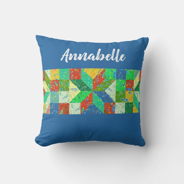 Quilt-Muster Personalisiert-Throw-Pillow Kissen (Vorderseite)