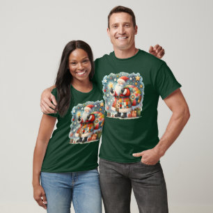 Quilt-Patchwork-Weihnachtsmann mit Christmas Stars T-Shirt