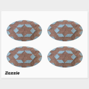 Quilt Pattern - Schloss Ovaler Aufkleber