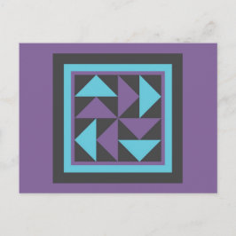 Quilt Postcard - Flying Dutchman (lila/blau) Postkarte