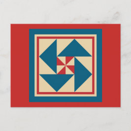 Quilt Postcard - Patriotische Spin (rot) Postkarte
