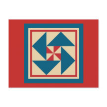 Quilt Postcard - Patriotische Spin (rot)