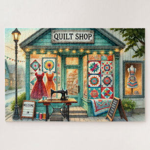 Quilt Shop Cottage Nähen Charmante Vintage-Szene Puzzle