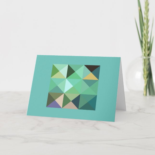 Quilt Square Aqua Aquamarine Tonart Karte (Vorderseite)