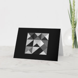 Quilt Square Black Gray Tones Note Card Karte