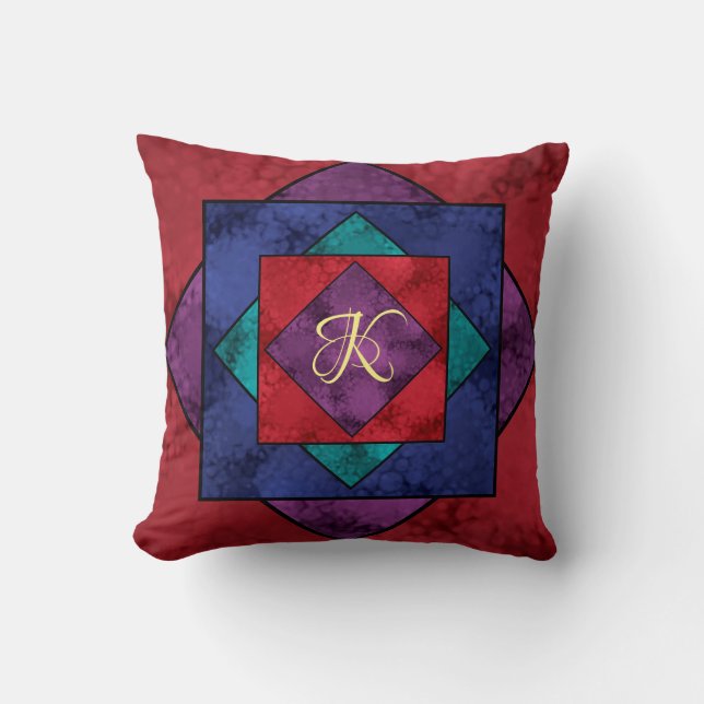 Quilt Square Monogram Kissen (Vorderseite)