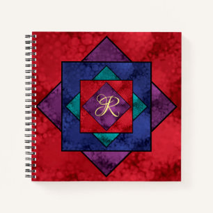 Quilt Square Monogram Notizbuch