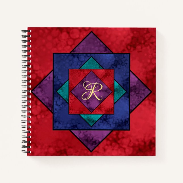 Quilt Square Monogram Notizbuch (Vorderseite)