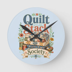 Quilt Stack Society Cottagecore Nähen Runde Wanduhr