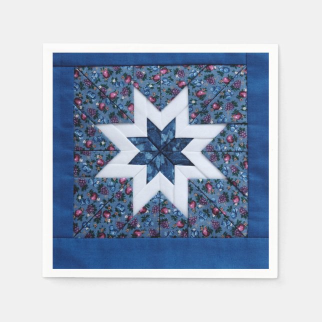 Quilt star blau serviette (Vorderseite)