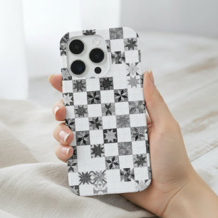 Quilt Star Handyhülle Vintage Patchwork Geometrisc iPhone 15 Pro Hülle