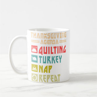 Quilt Turkey Nap Repeat Funny Quilting Thanksgivin Kaffeetasse