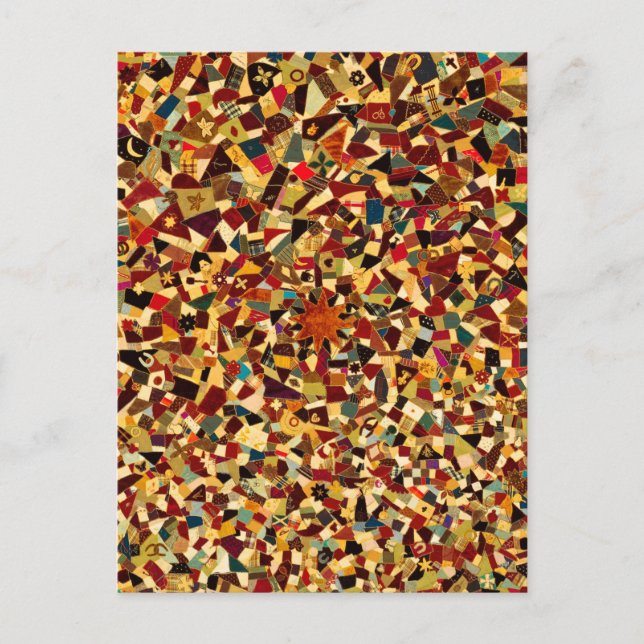 Quilt [verrücktes Patchwork] von Rebecca King (c.1 Postkarte (Vorderseite)