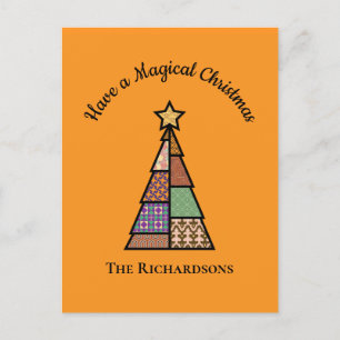 Quilt-Weihnachtsbaum Weihnachtspostkarte Feiertagspostkarte