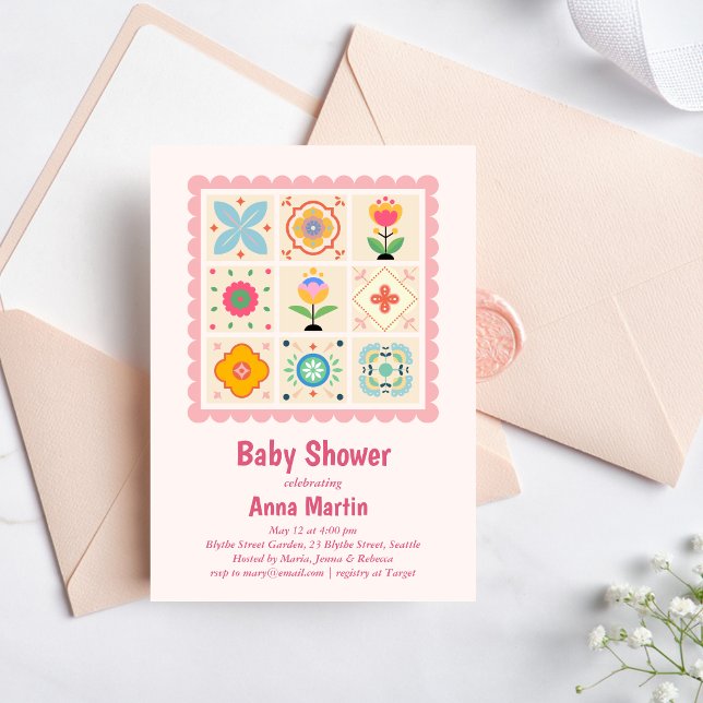 Quilted Baby Shower Einladung (Von Creator hochgeladen)