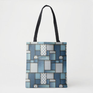 Quilted Denim Tote Bag