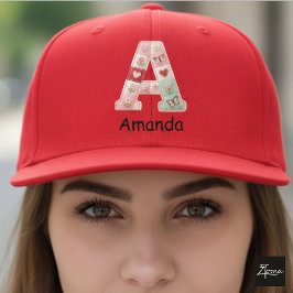 Quilted Patchwork Initial Letter A Nursery Truckerkappe