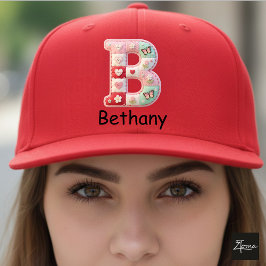 Quilted Patchwork Initial Letter B Nursery Truckerkappe