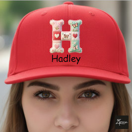 Quilted Patchwork Initial Letter H Nursery Truckerkappe