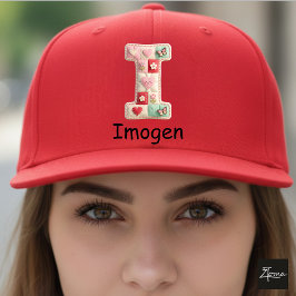 Quilted Patchwork Initial Letter I Nursery Truckerkappe