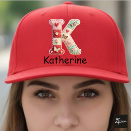 Quilted Patchwork Initial Letter K Nursery Truckerkappe