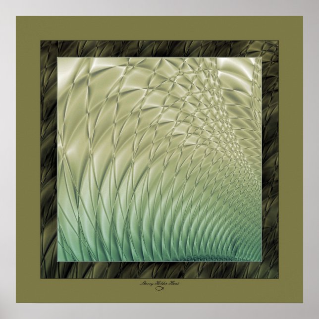 Quilted Satin Green Poster (Vorne)